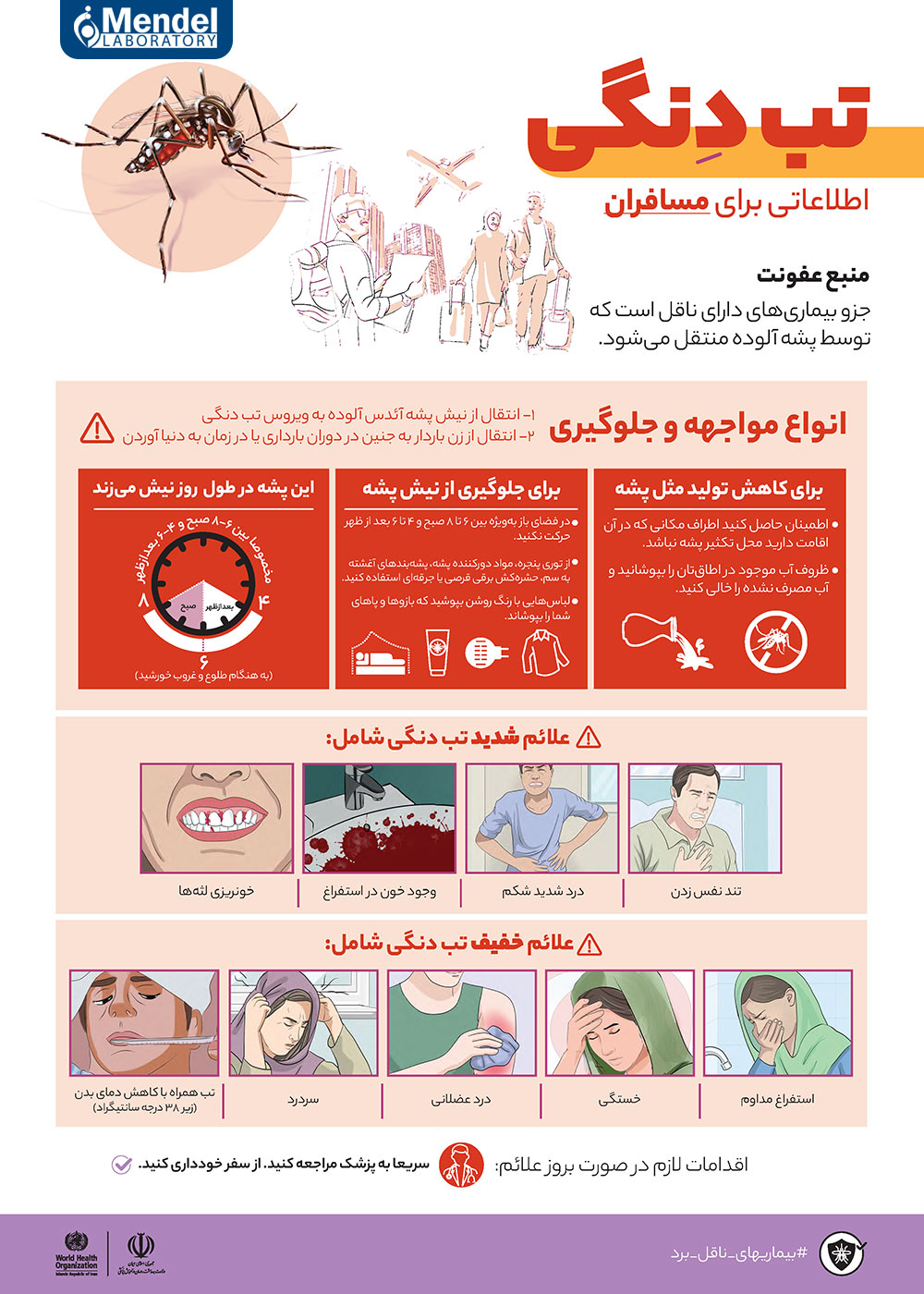 راهنمای تب دنگی برای مسافران